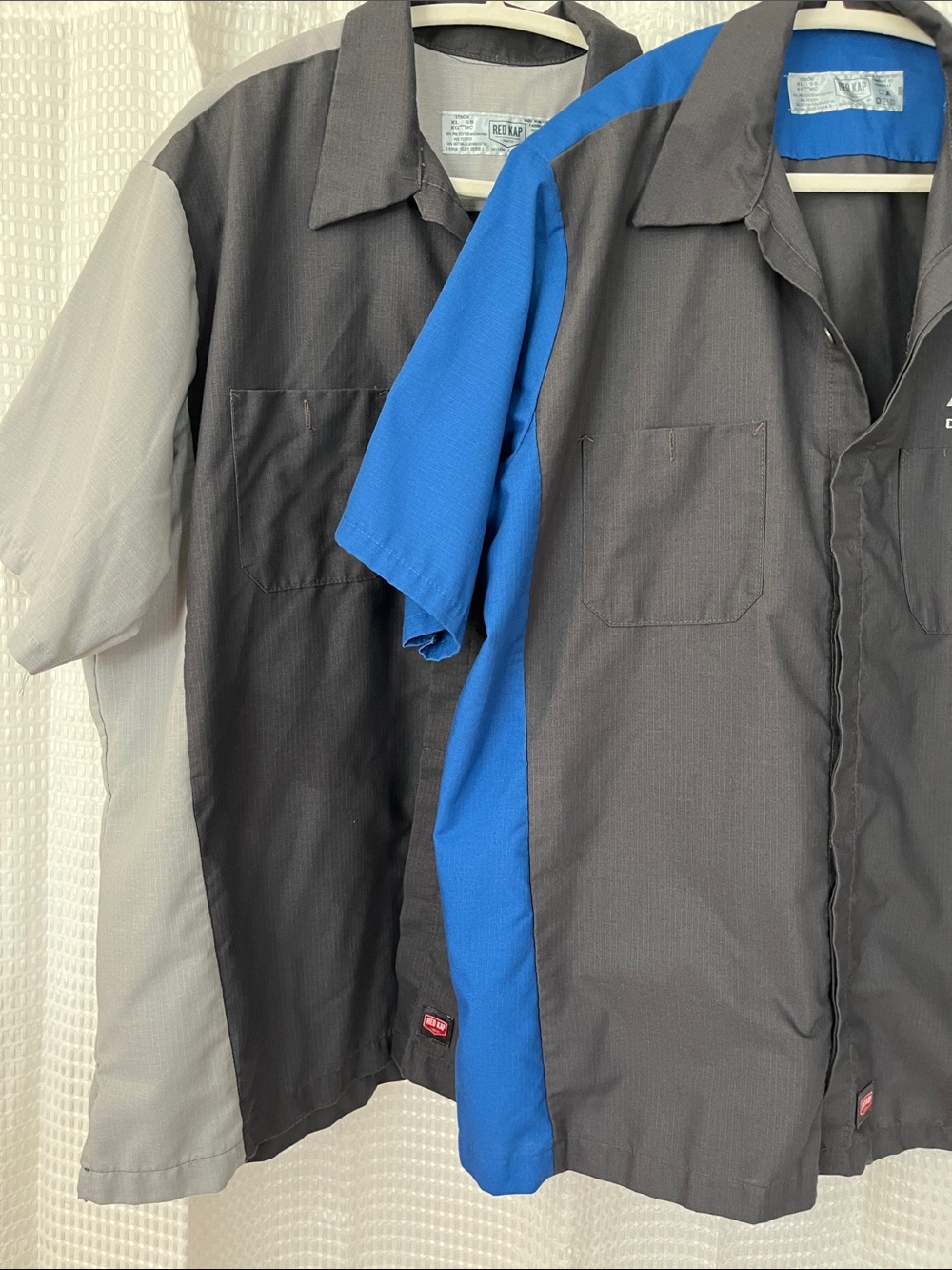 2 Red Kap Chevrolet Mechanic Work Shirts XL Colorblock Shop Uniform Bundle